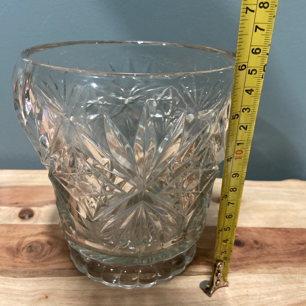 Kokomo Glass? EAPG Blocked Star Pattern Biscuit Jar Vase Bowl Early American - Picture 4 of 6